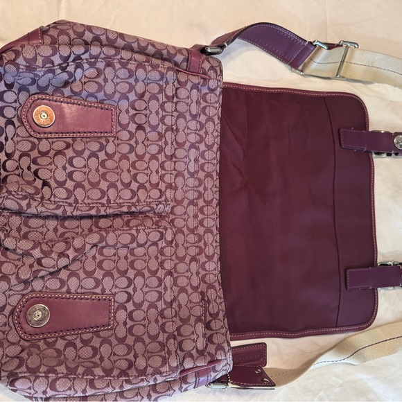 Coach Plum Signature Crossbody Bag w/ Matching Passport Holder (Set) - Picture 2 of 10